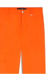 Calça Straight Cargo Laranja