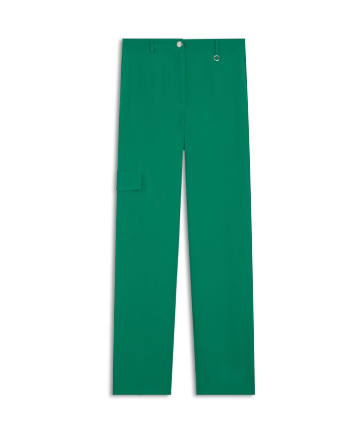 Calça Straight Cargo Verde Bandeira