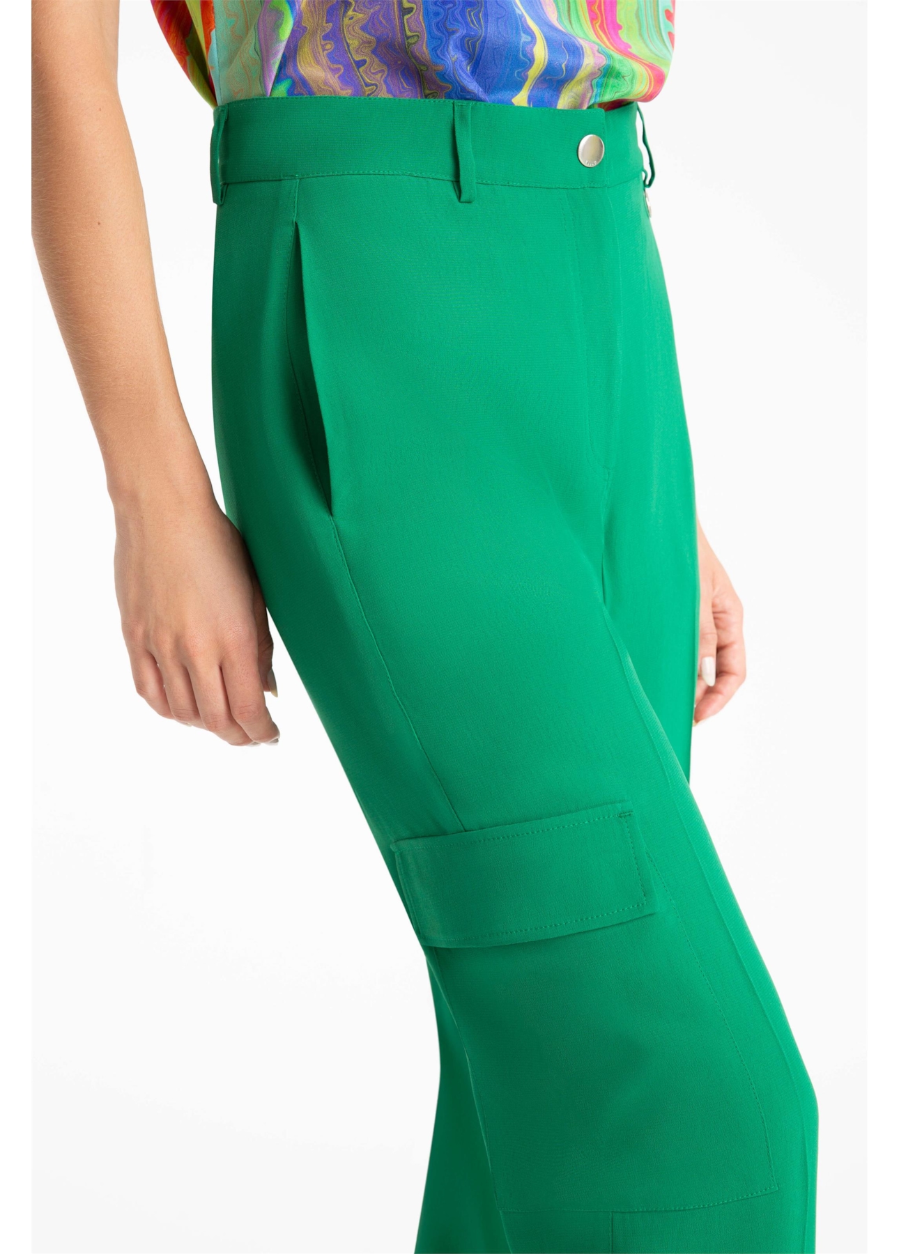 Calça Straight Cargo Verde Bandeira