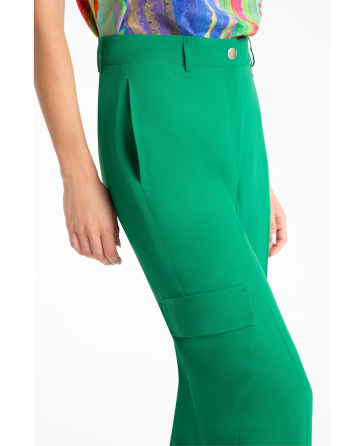 Calça Straight Cargo Verde Bandeira