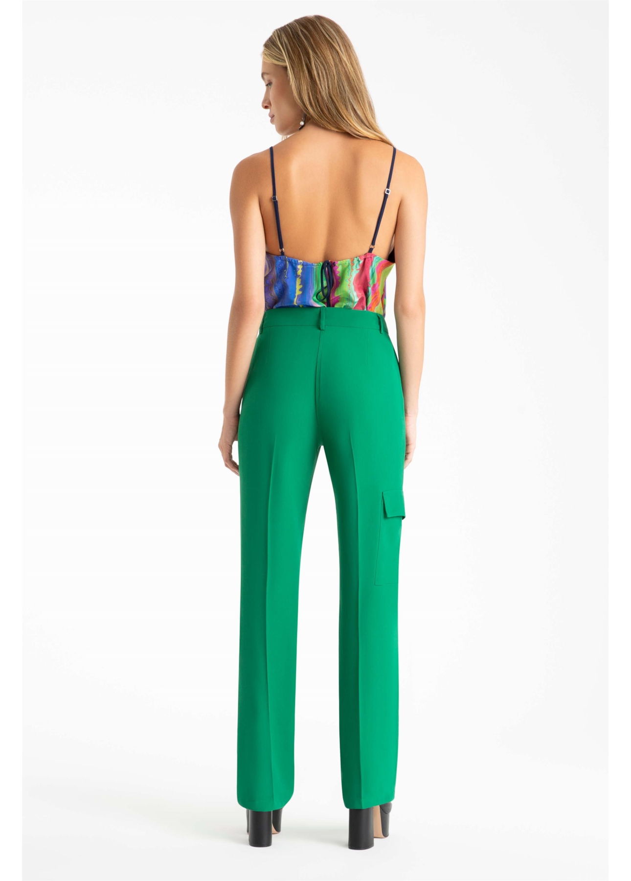 Calça Straight Cargo Verde Bandeira