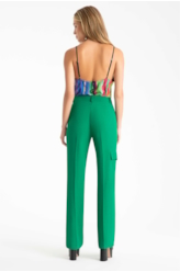 Calça Straight Cargo Verde Bandeira