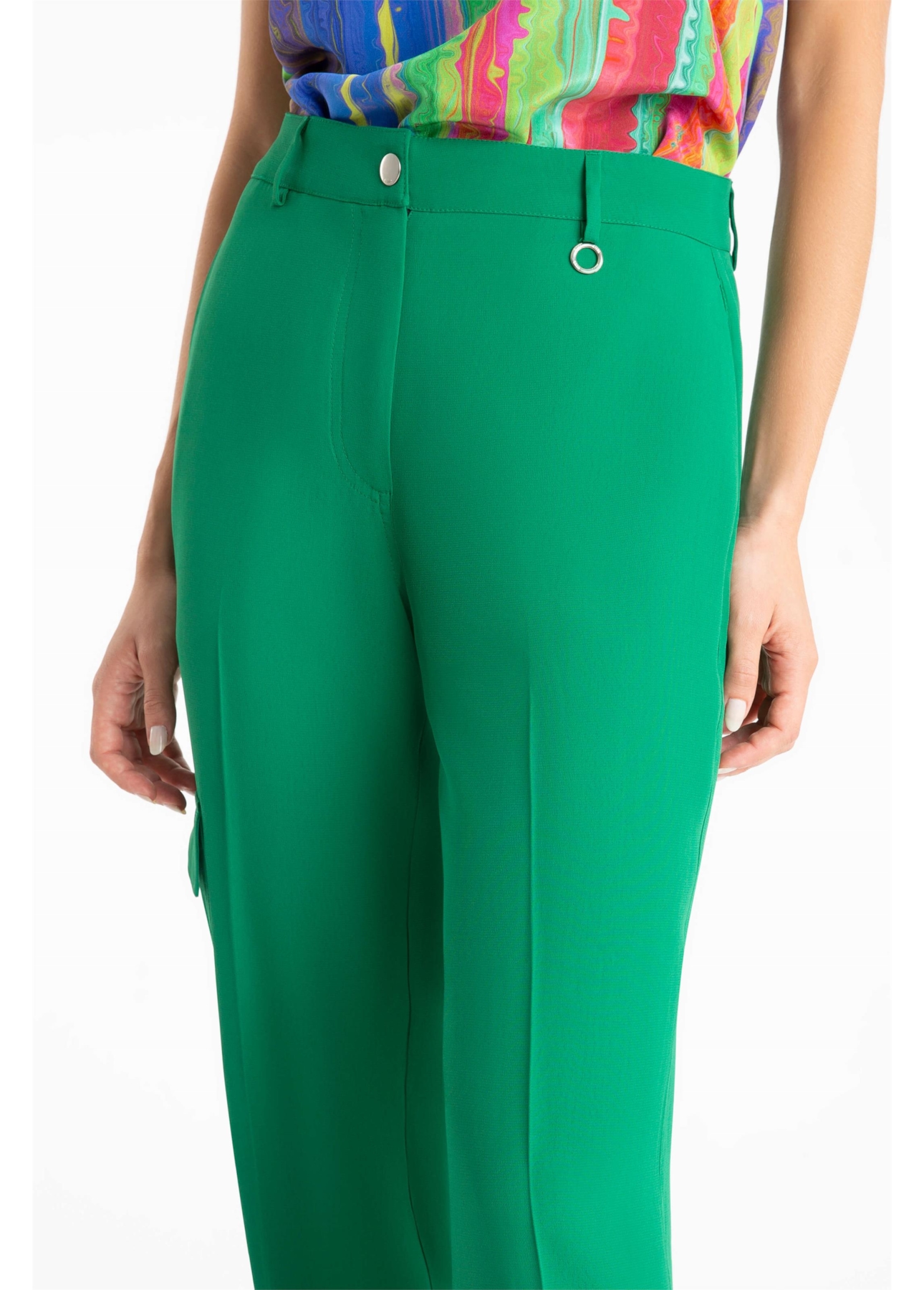 Calça Straight Cargo Verde Bandeira