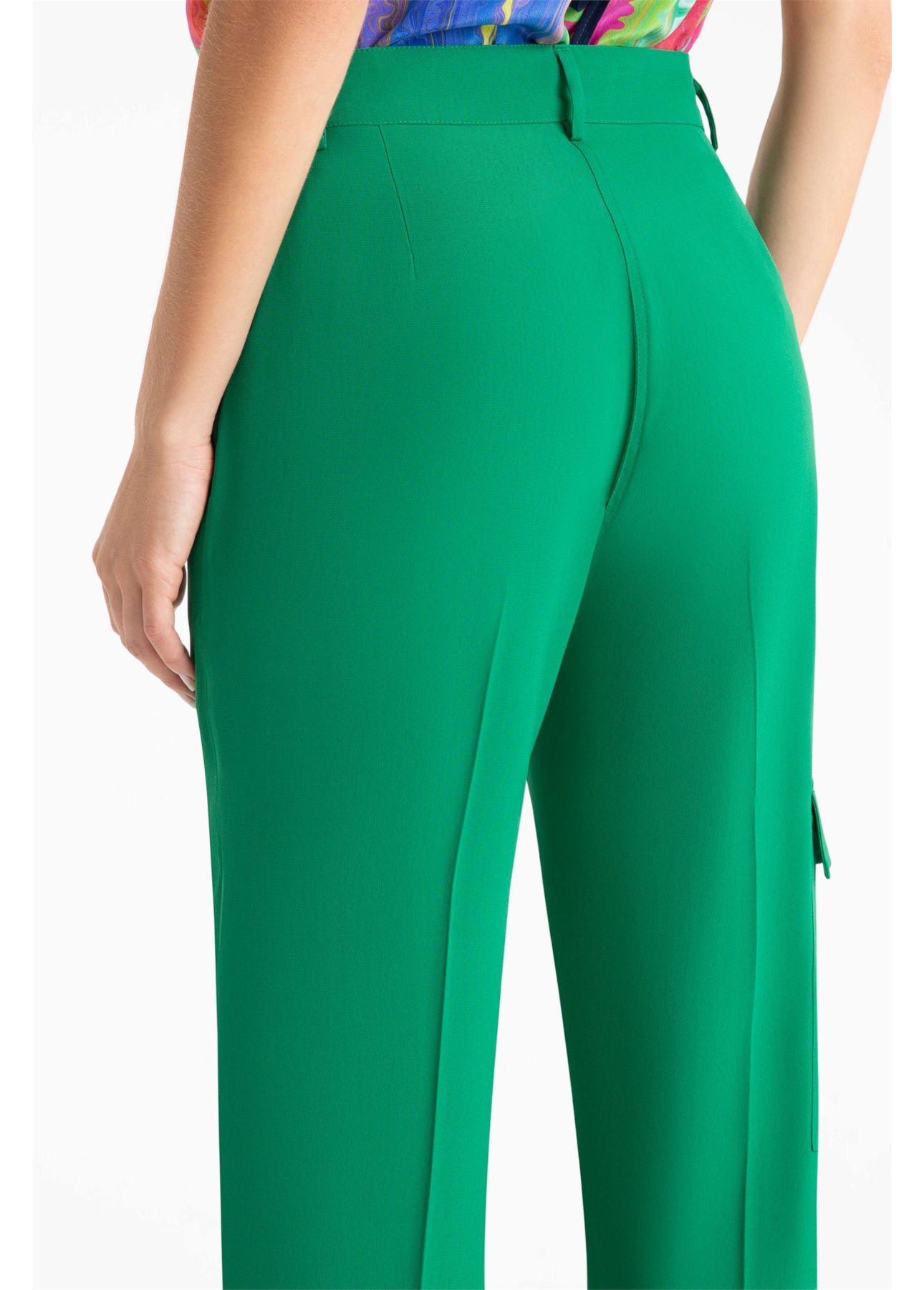 Calça Straight Cargo Verde Bandeira