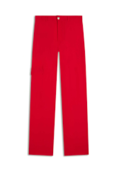 Calça Straight Cargo Vermelho