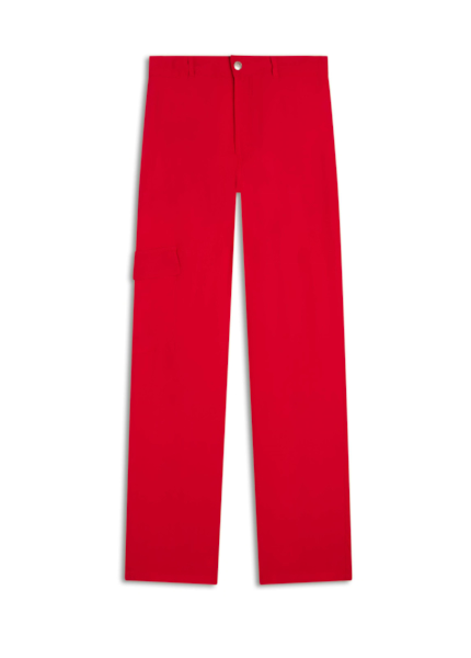 Calça Straight Cargo Vermelho