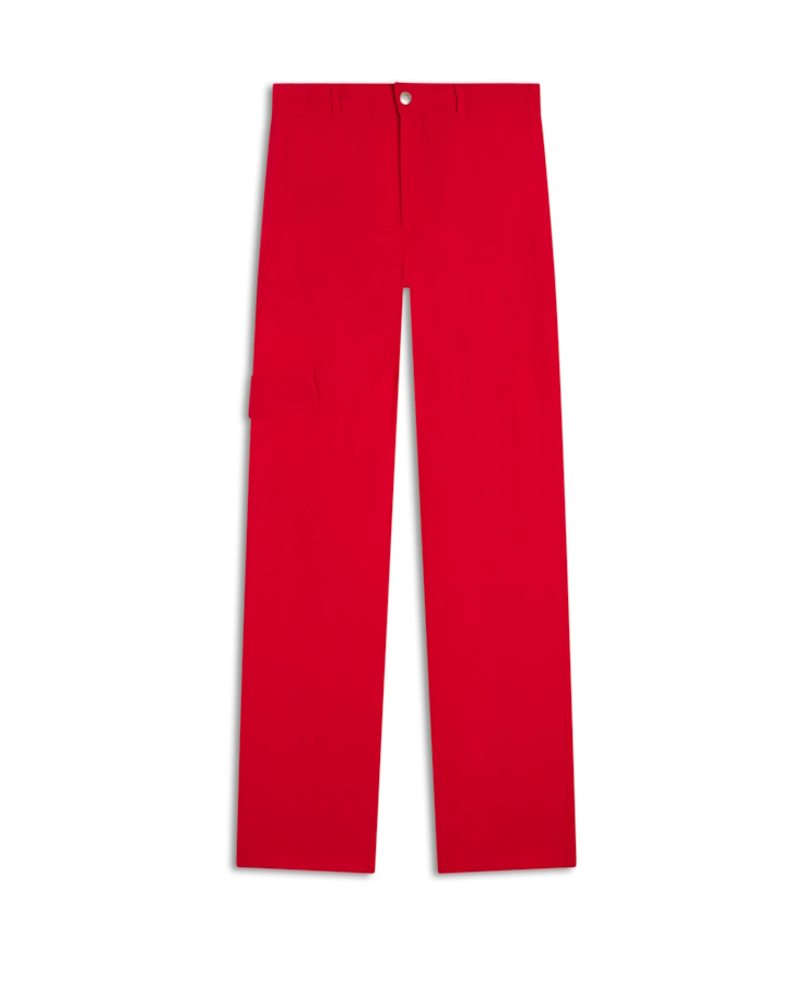 Calça Straight Cargo Vermelho