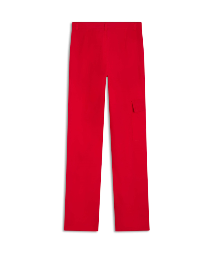 Calça Straight Cargo Vermelho