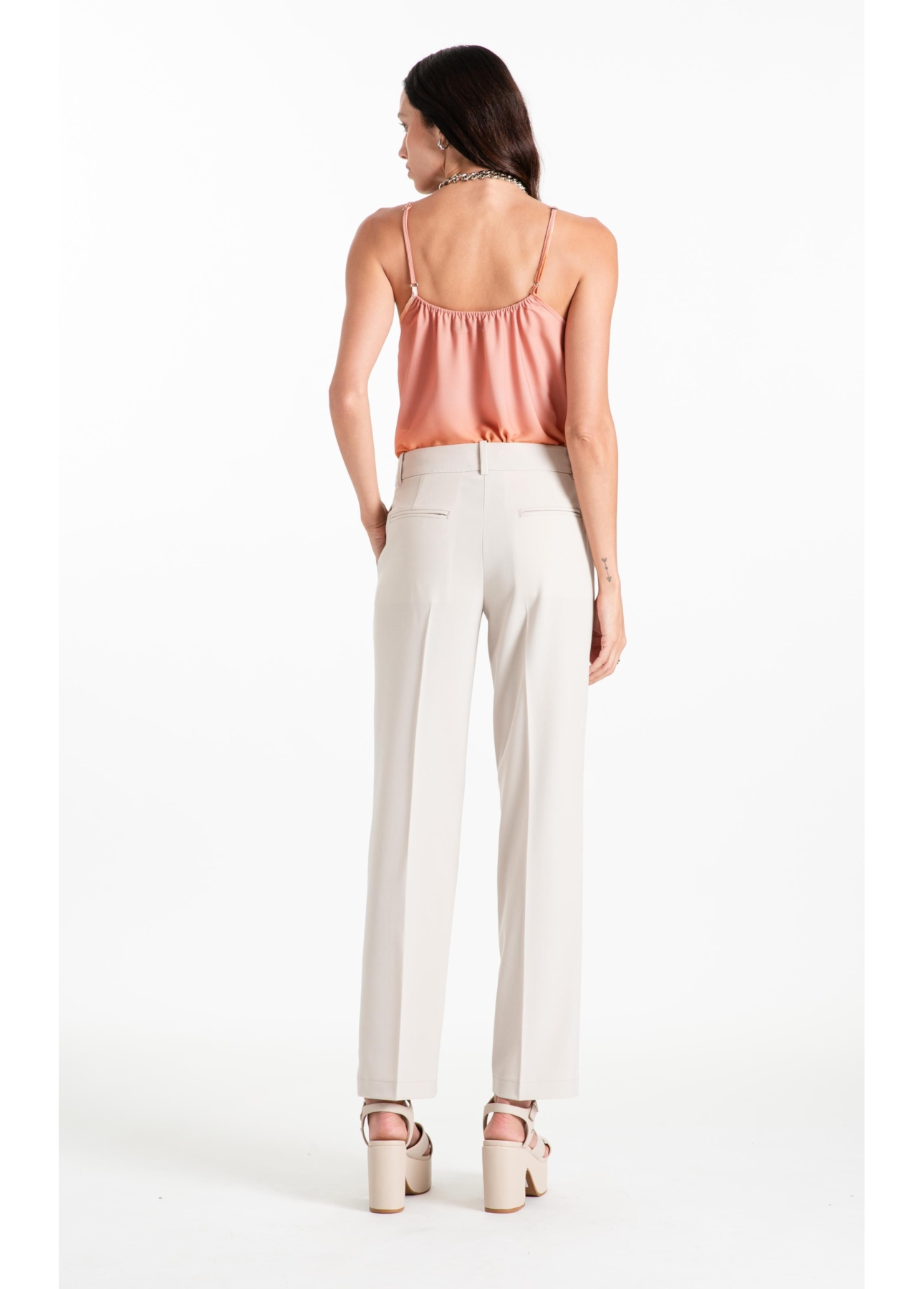 Calça Tailoring Slim b Faca Buttons Areia