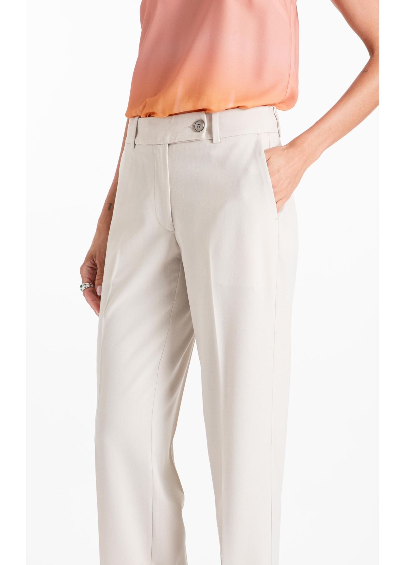 Calça Tailoring Slim b Faca Buttons Areia