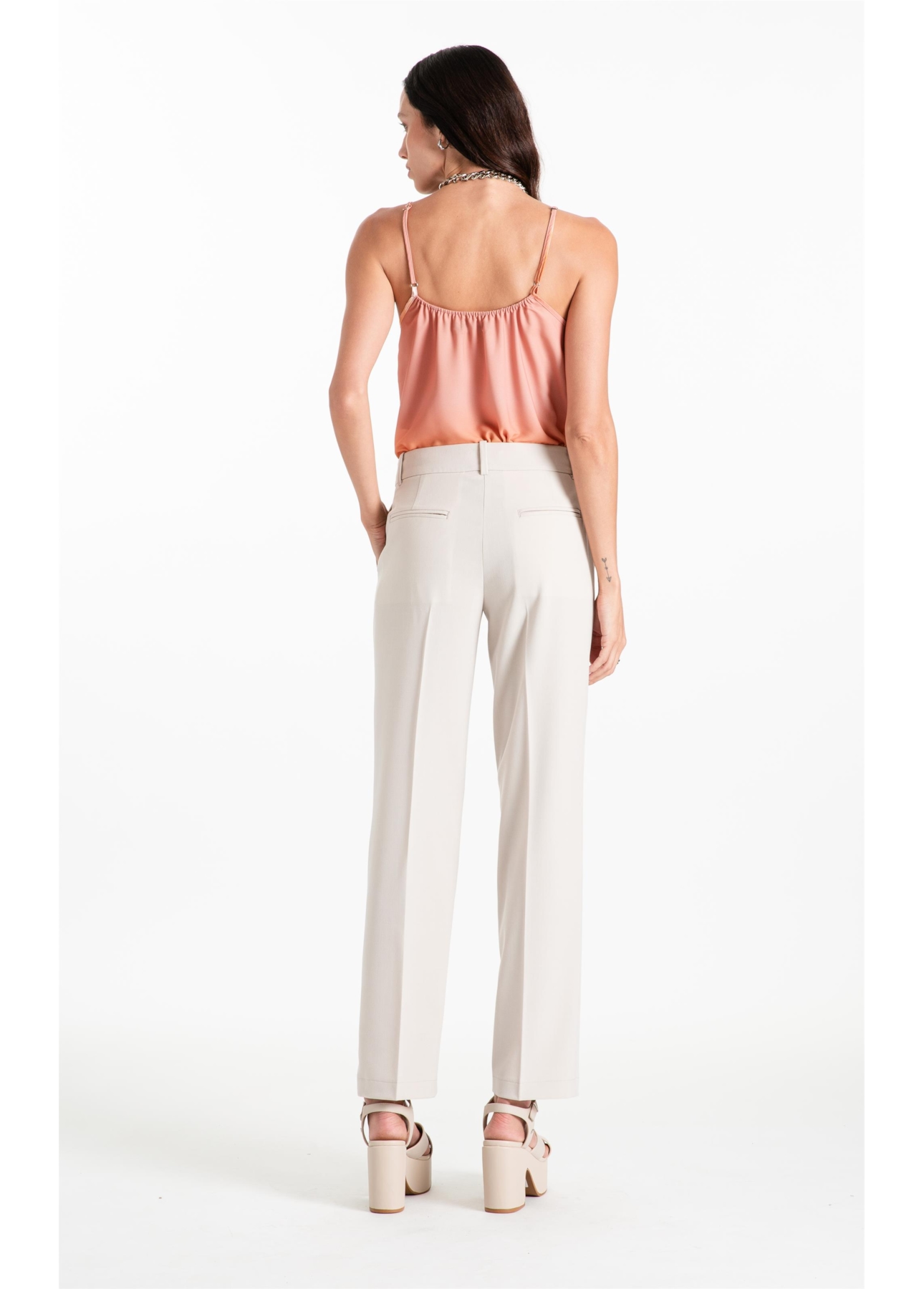 Calça Tailoring Slim b Faca Buttons Areia