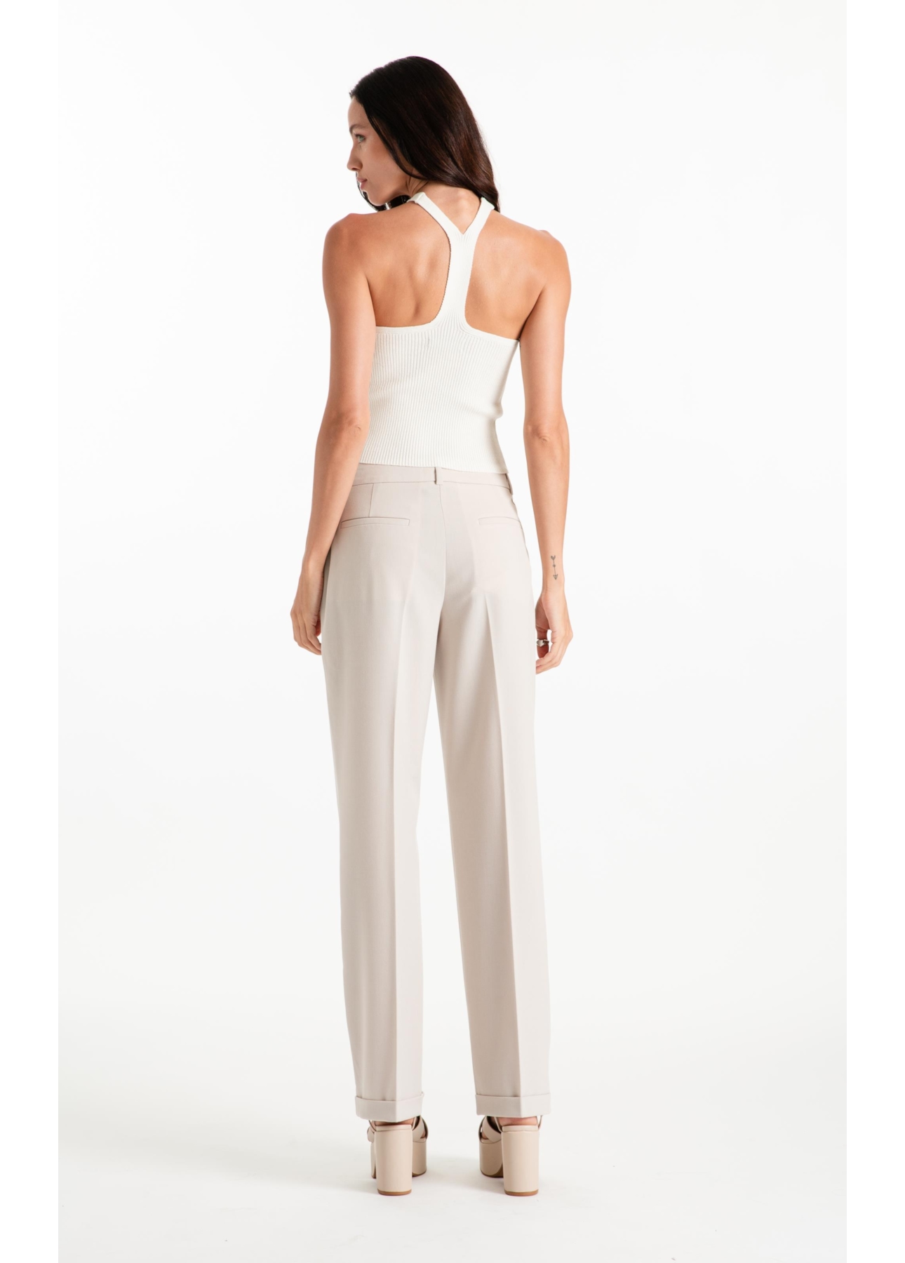 Calça Tailoring Straight Barra Italiana Areia
