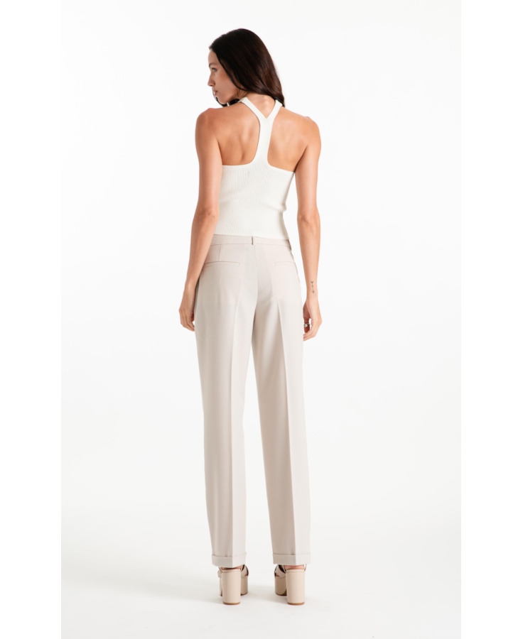 Calça Tailoring Straight Barra Italiana Areia
