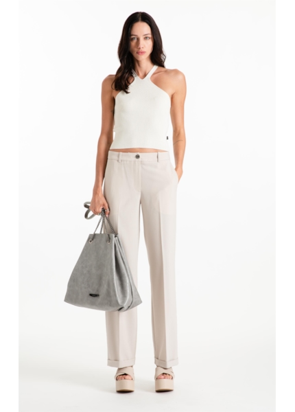 Calça Tailoring Straight Barra Italiana Areia