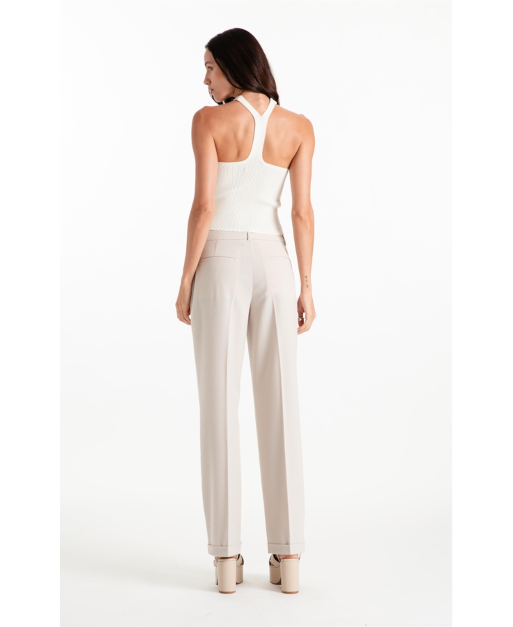 Calça Tailoring Straight Barra Italiana Areia