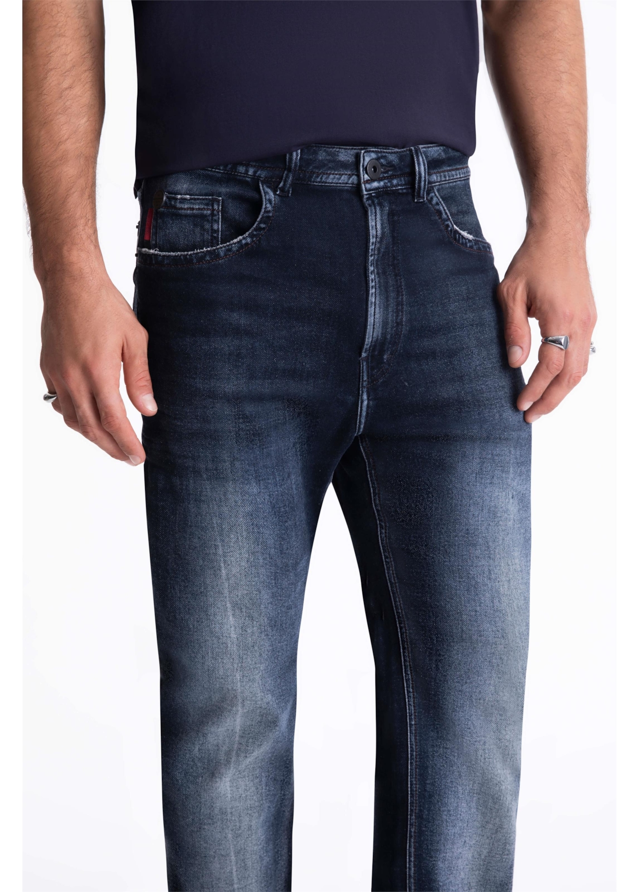 Calça Techno Joggin Indigo Slim 1852 Lav.Escuro c Tie Dye
