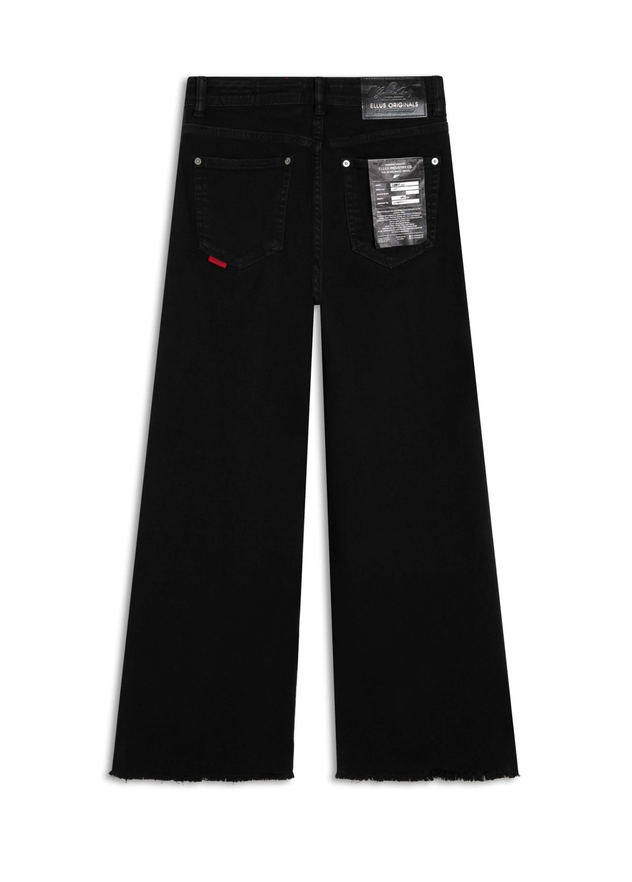 Calça Vintade Demim Color Wide Leg Cropped Preto