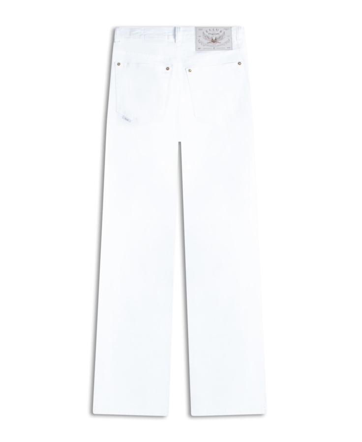 Calça Vintage Denim Color Flare 5 Pockets Branco