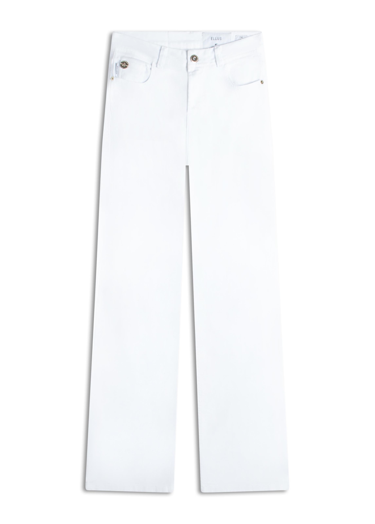 Calça Vintage Denim Color Flare 5 Pockets Branco