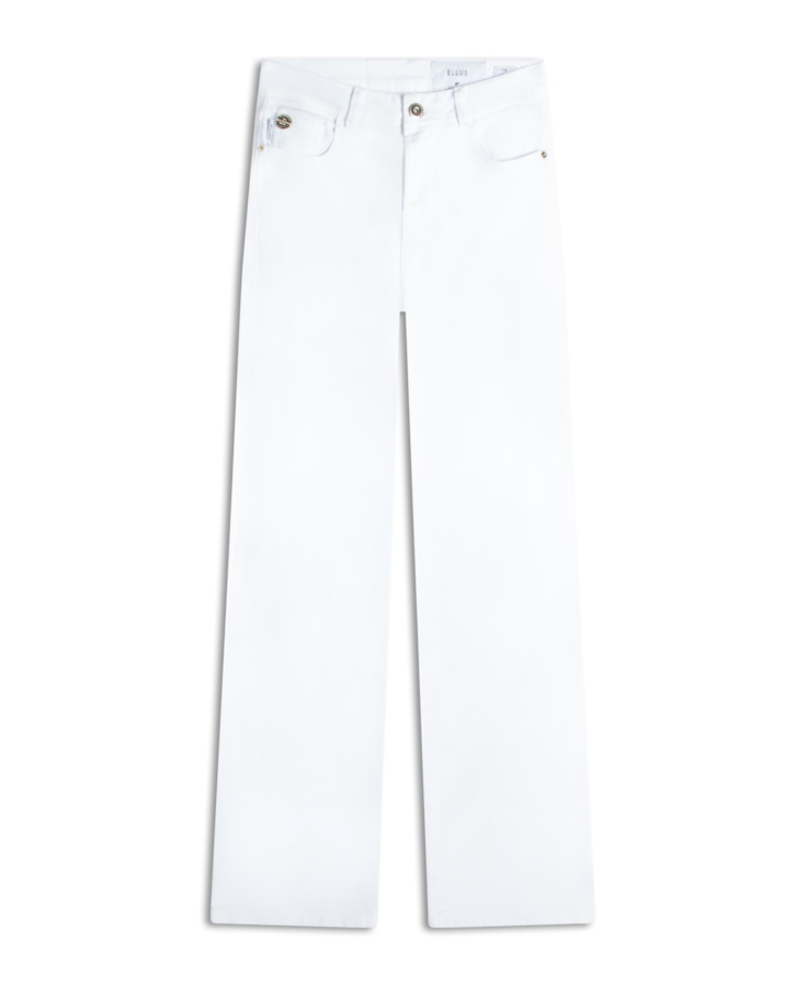 Calça Vintage Denim Color Flare 5 Pockets Branco