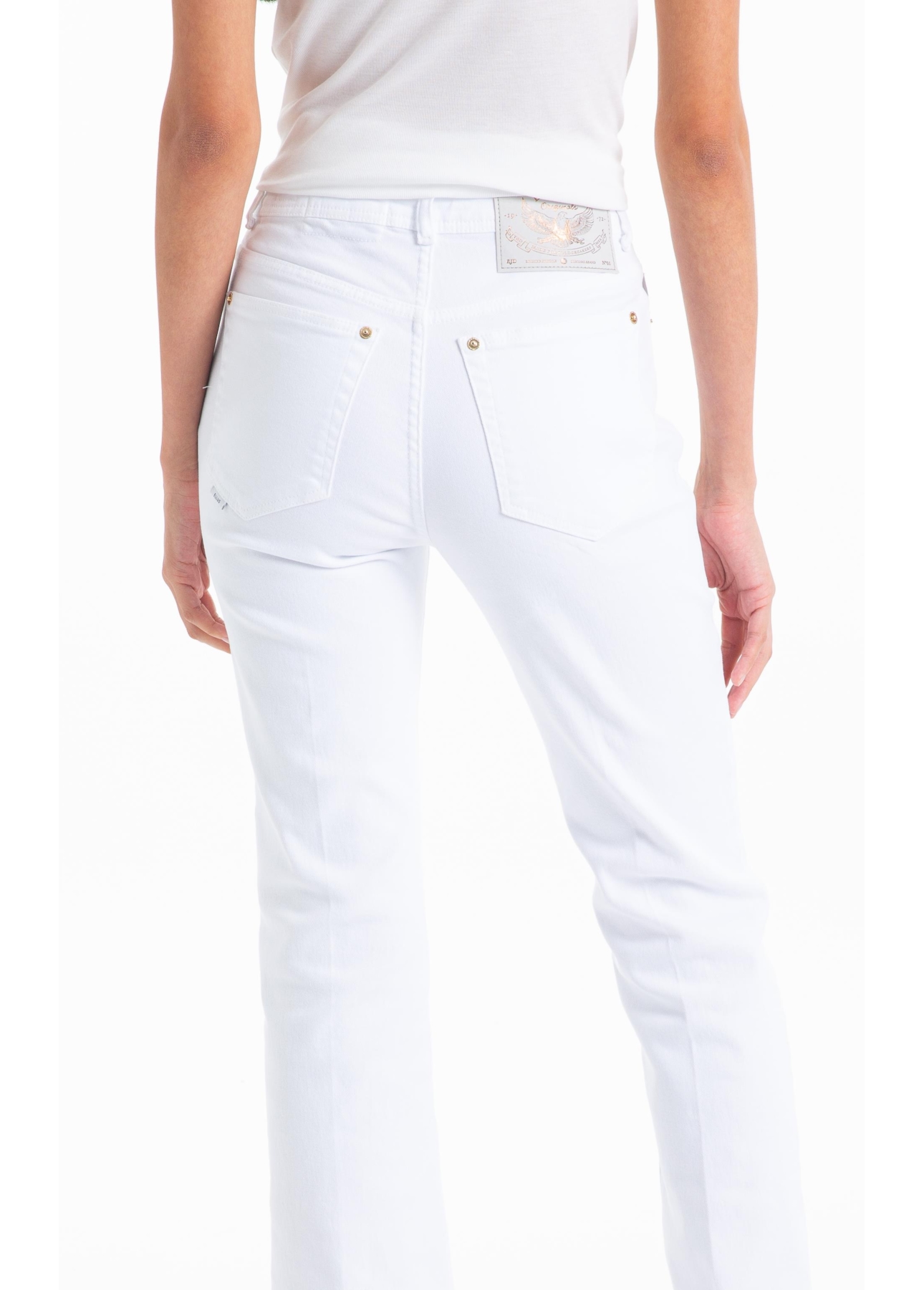 Calça Vintage Denim Color Flare 5 Pockets Branco