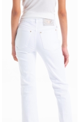 Calça Vintage Denim Color Flare 5 Pockets Branco