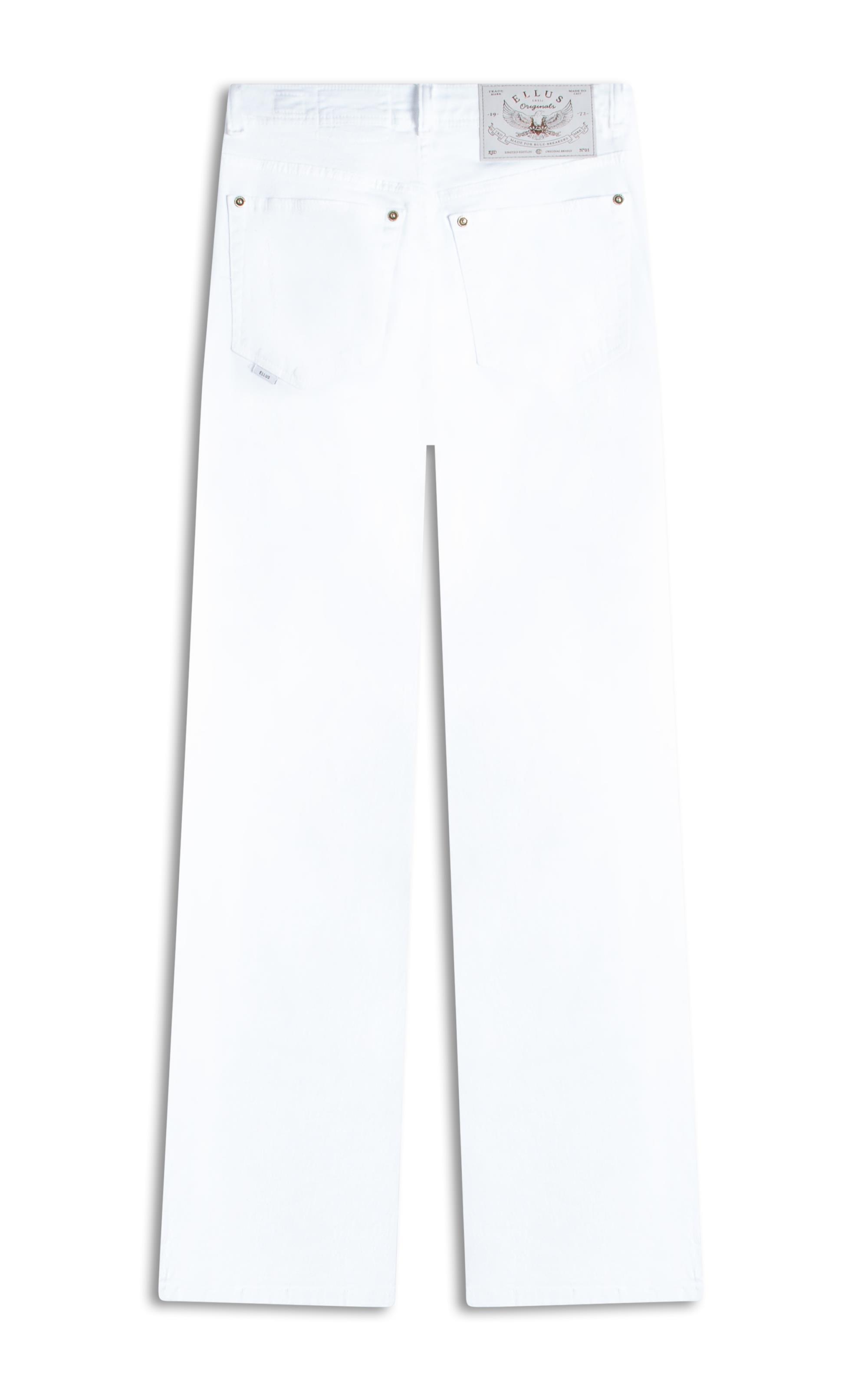 Calça Vintage Denim Color Flare 5 Pockets Branco