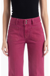Calça Vintage Denim Color Flare Magenta