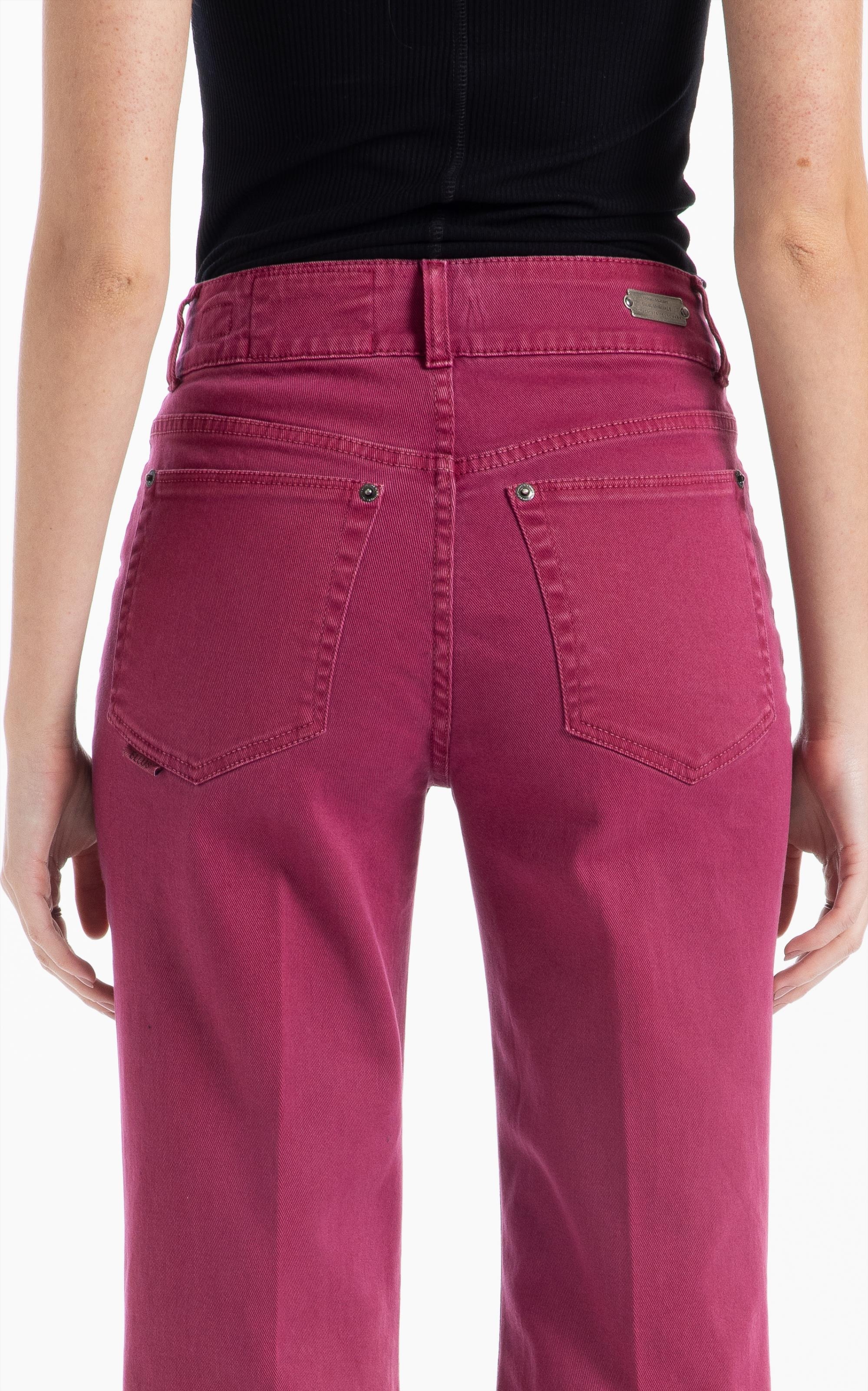 Calça Vintage Denim Color Flare Magenta