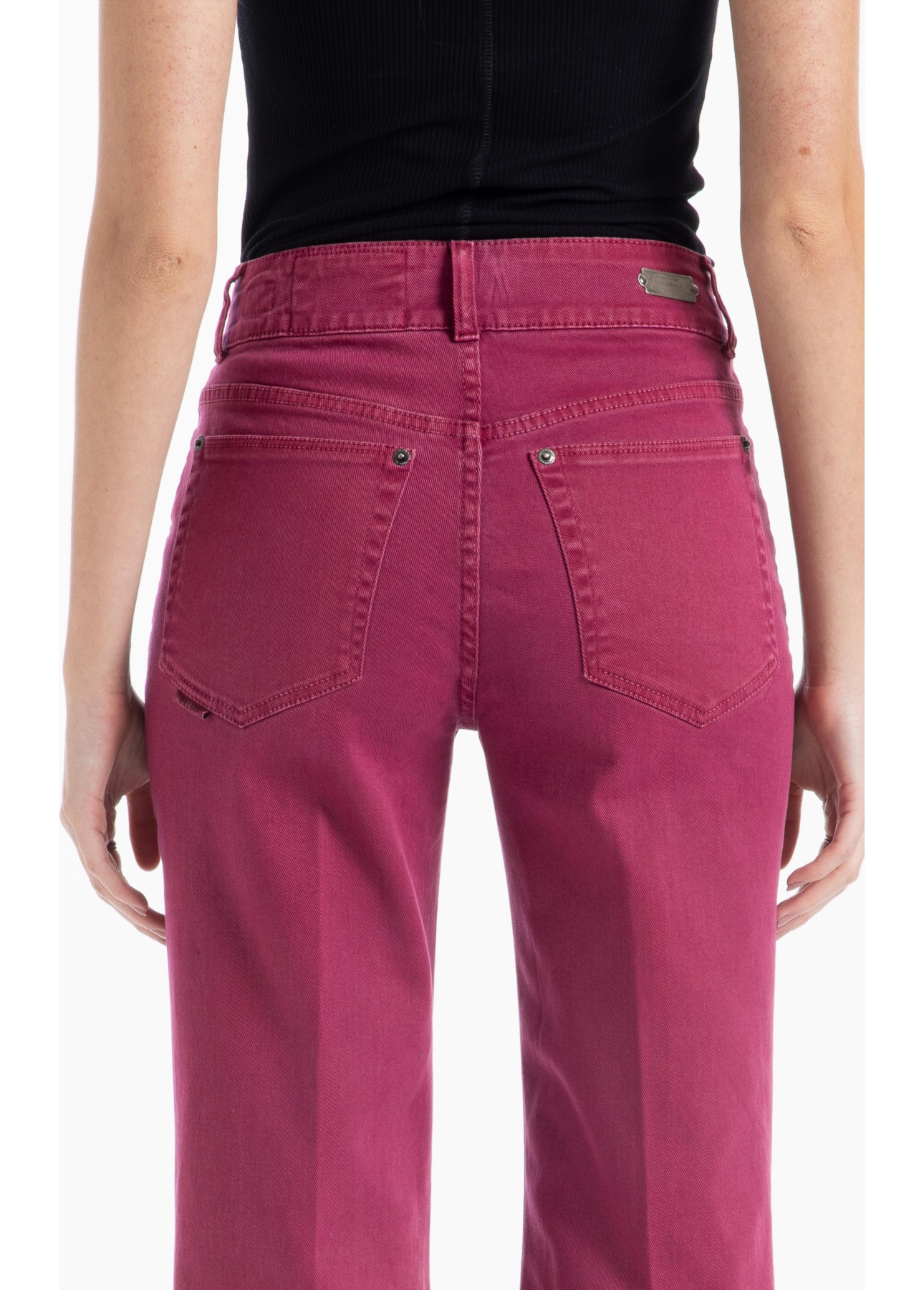 Calça Vintage Denim Color Flare Magenta