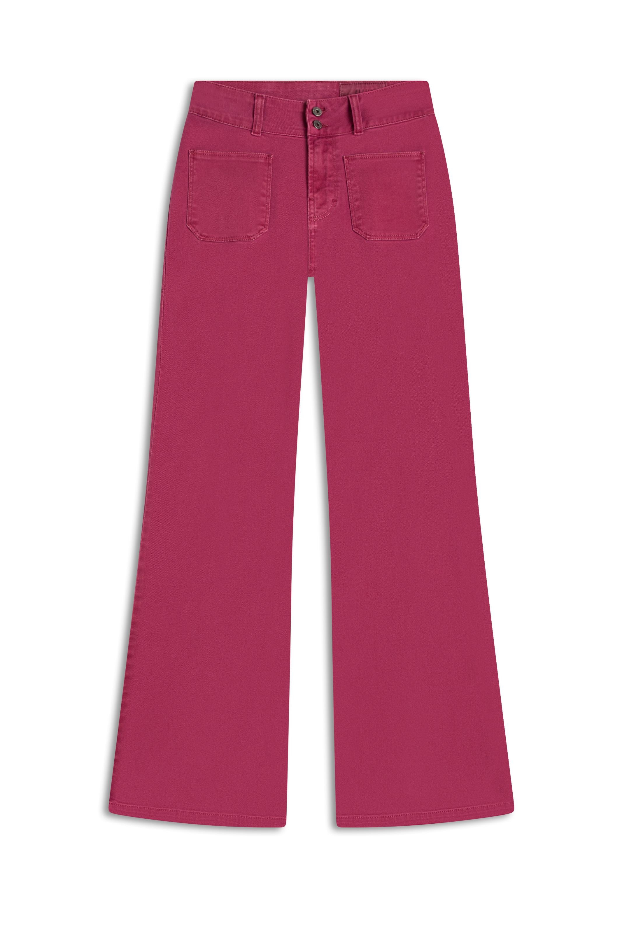 Calça Vintage Denim Color Flare Magenta