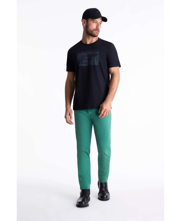 Calça Vintage Denim Color Folha