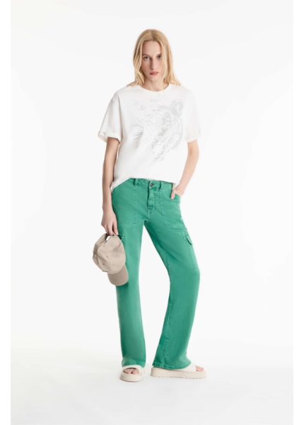 Calça Vintage Denim Color Folha