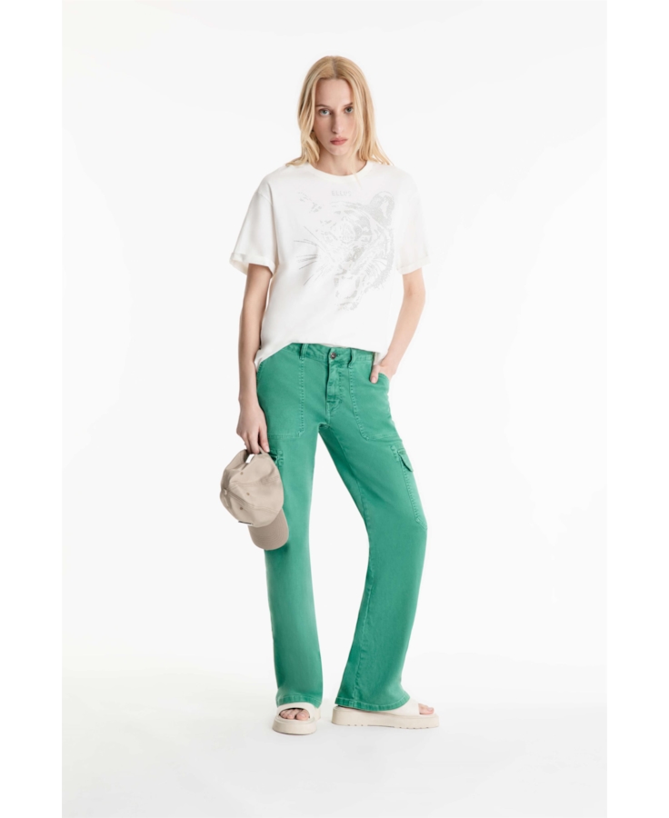 Calça Vintage Denim Color Folha