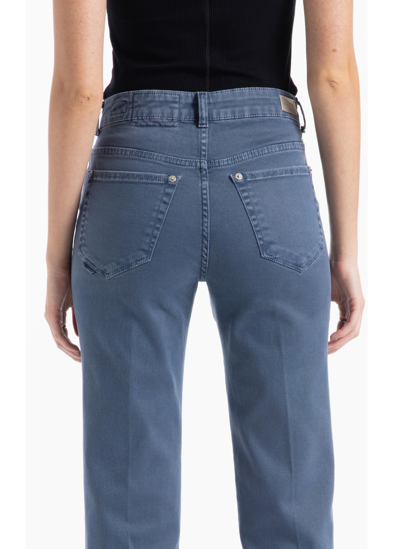 Calça Vintage Denim Color Gisele Azul Carbono