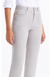 Calça Vintage Denim Color Gisele Reta 5 Pock Silver
