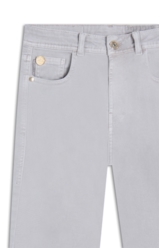 Calça Vintage Denim Color Gisele Reta 5 Pock Silver