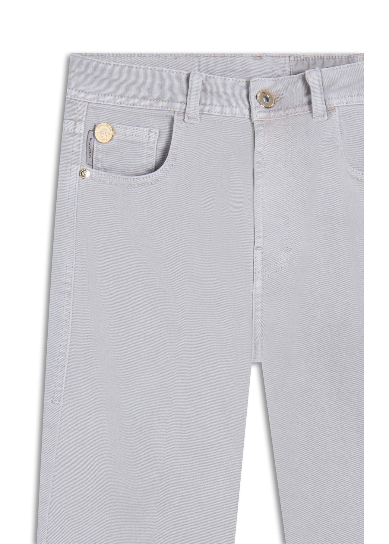 Calça Vintage Denim Color Gisele Reta 5 Pock Silver