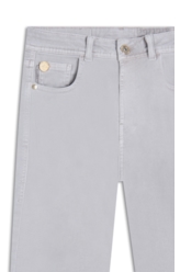 Calça Vintage Denim Color Gisele Reta 5 Pock Silver