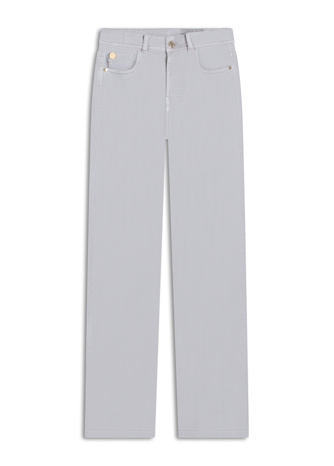 Calça Vintage Denim Color Gisele Reta 5 Pock Silver