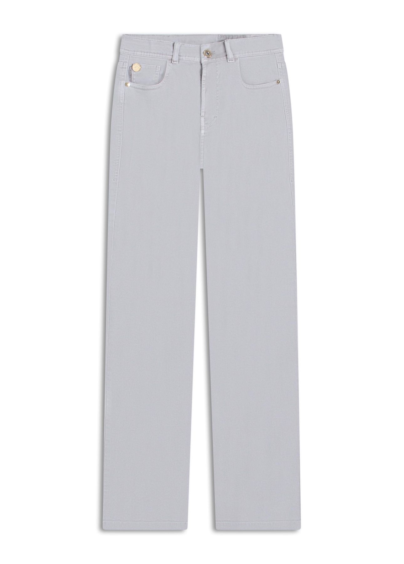 Calça Vintage Denim Color Gisele Reta 5 Pock Silver