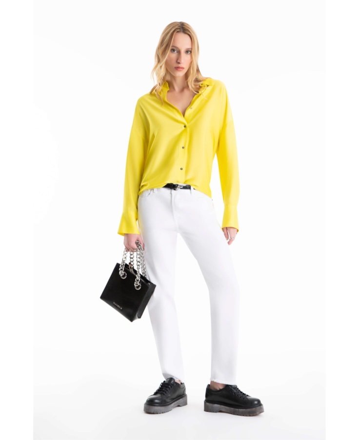 Calça Vintage Denim Color Mom Branco