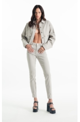 Calça Vintage Denim Color Skinny 5 Pockets Silver
