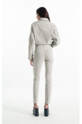 Calça Vintage Denim Color Skinny 5 Pockets Silver