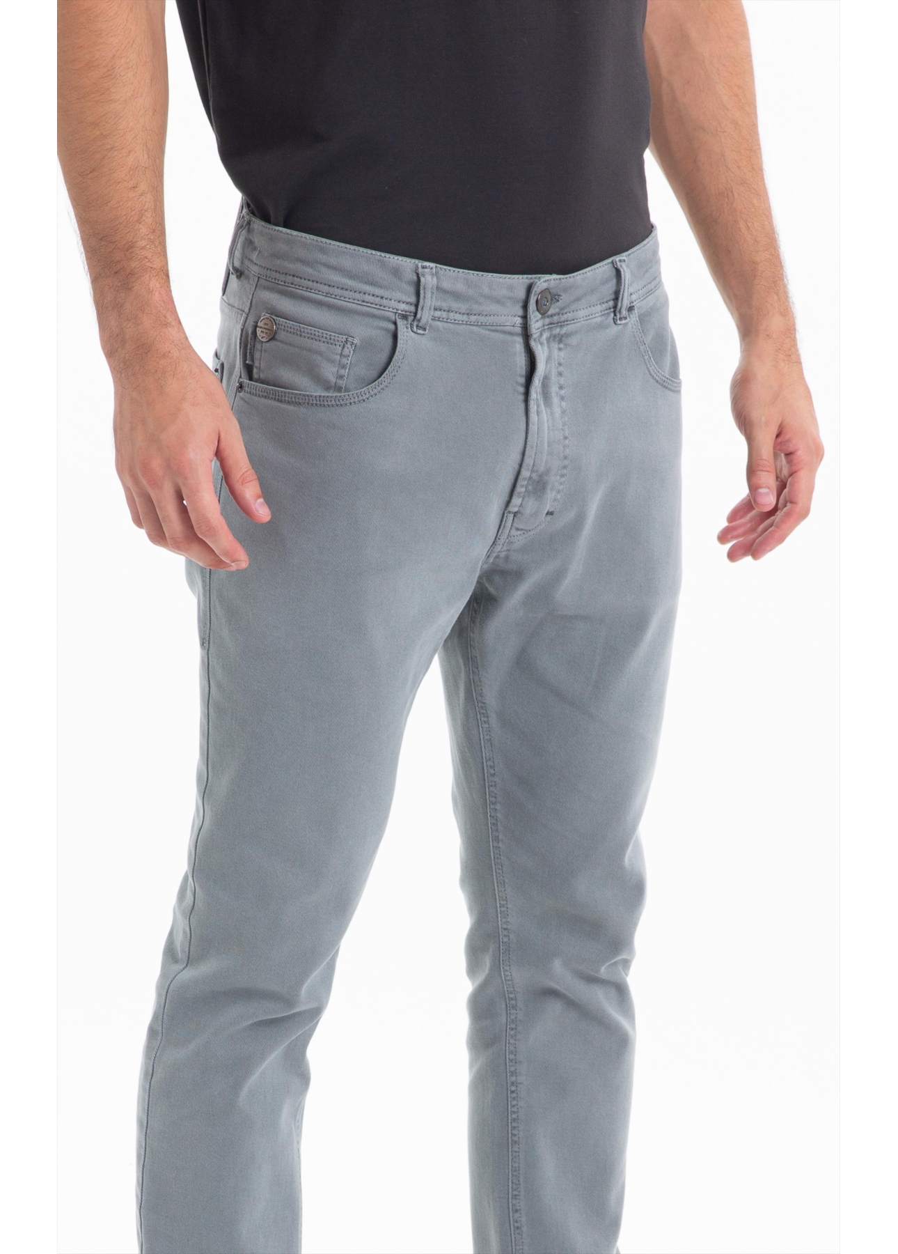 Calça Vintage Denim Color Skinny 5 Pockets Verde Oliva