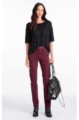 Calça Vintage Denim Color Skinny Bordeaux