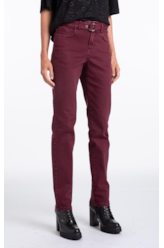 Calça Vintage Denim Color Skinny Bordeaux