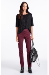 Calça Vintage Denim Color Skinny Bordeaux