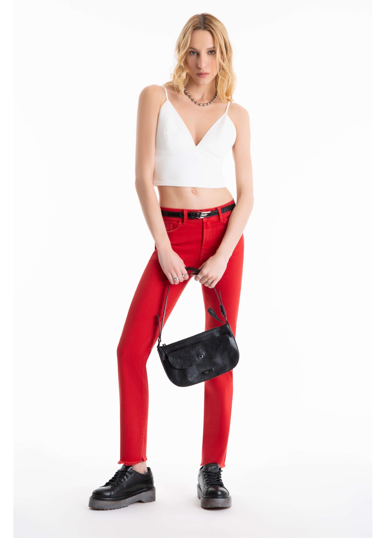 Calça Vintage Denim Color Skinny Rubi