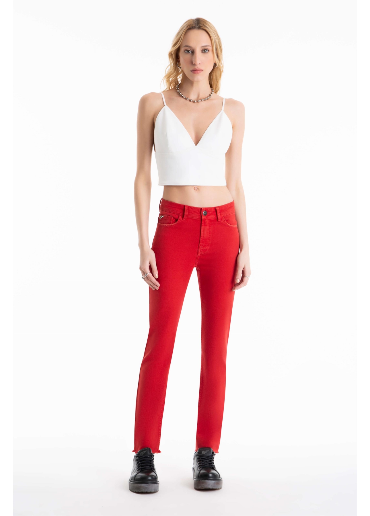 Calça Vintage Denim Color Skinny Rubi